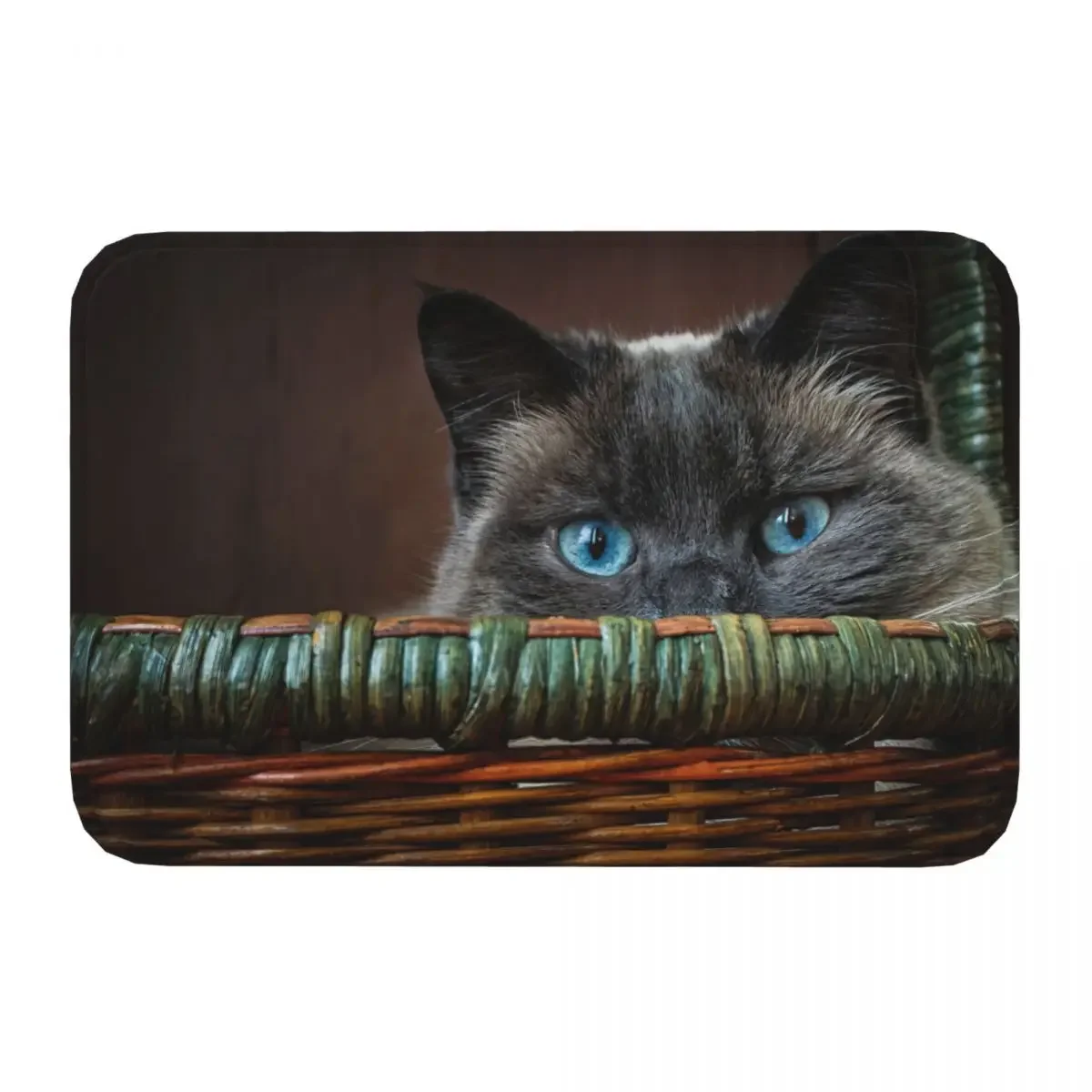 Cat Cute Kawaii Animal Animals Non-slip Doormat Blue Eyes Carpet Living Room Kitchen Mat Prayer Home Modern