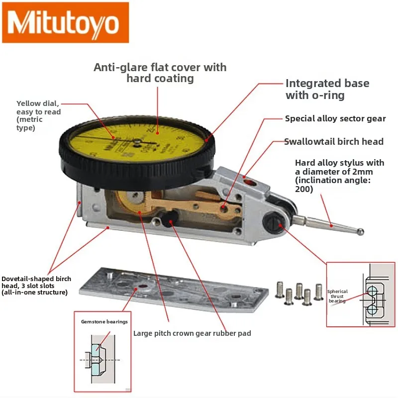 Mitutoyo Japan Leverage Table Dial Indicator 513-405-10E 513-401-10E 513-404-10C 0.01mm Dial Gauge Tools