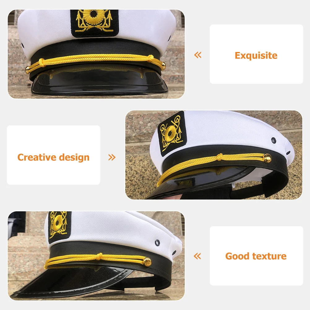 Sombrero de capitán azul marino, protección Uv, sombrero para el sol para hombres y mujeres, viaje al aire libre, barco, pesca, accesorio de Cosplay