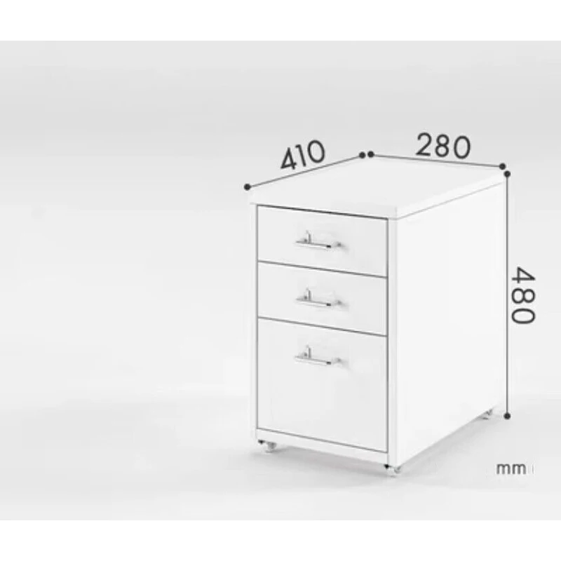 Three-Drawer Cabinet Mobile Storage Cabinet Office Small Drawer File Table Under The Information Movable