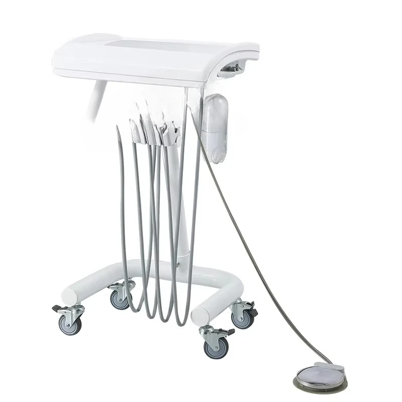 Removable cart animal tooth cleaning mobile unit with suction portable veterinary unit