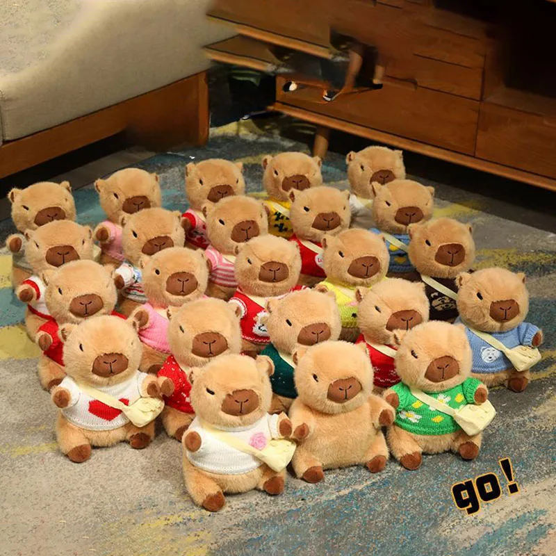 Kawaii Capybara Plush Toy Multiple Stylish Outfits Soft Stuffed Animal Cute Cartoon Doll Trendy Plushie Decor Gift for Friends