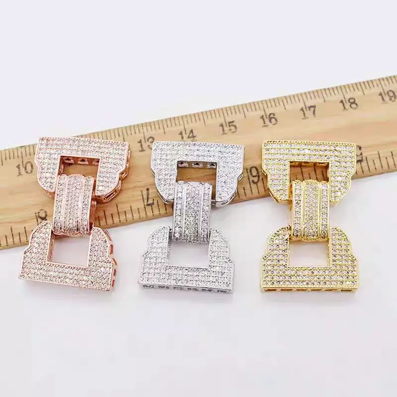 1piece more strings white/ yellow zircon wholesale clasps/hooks Connector FPPJ FOR DIY Jewelry necklace accessory