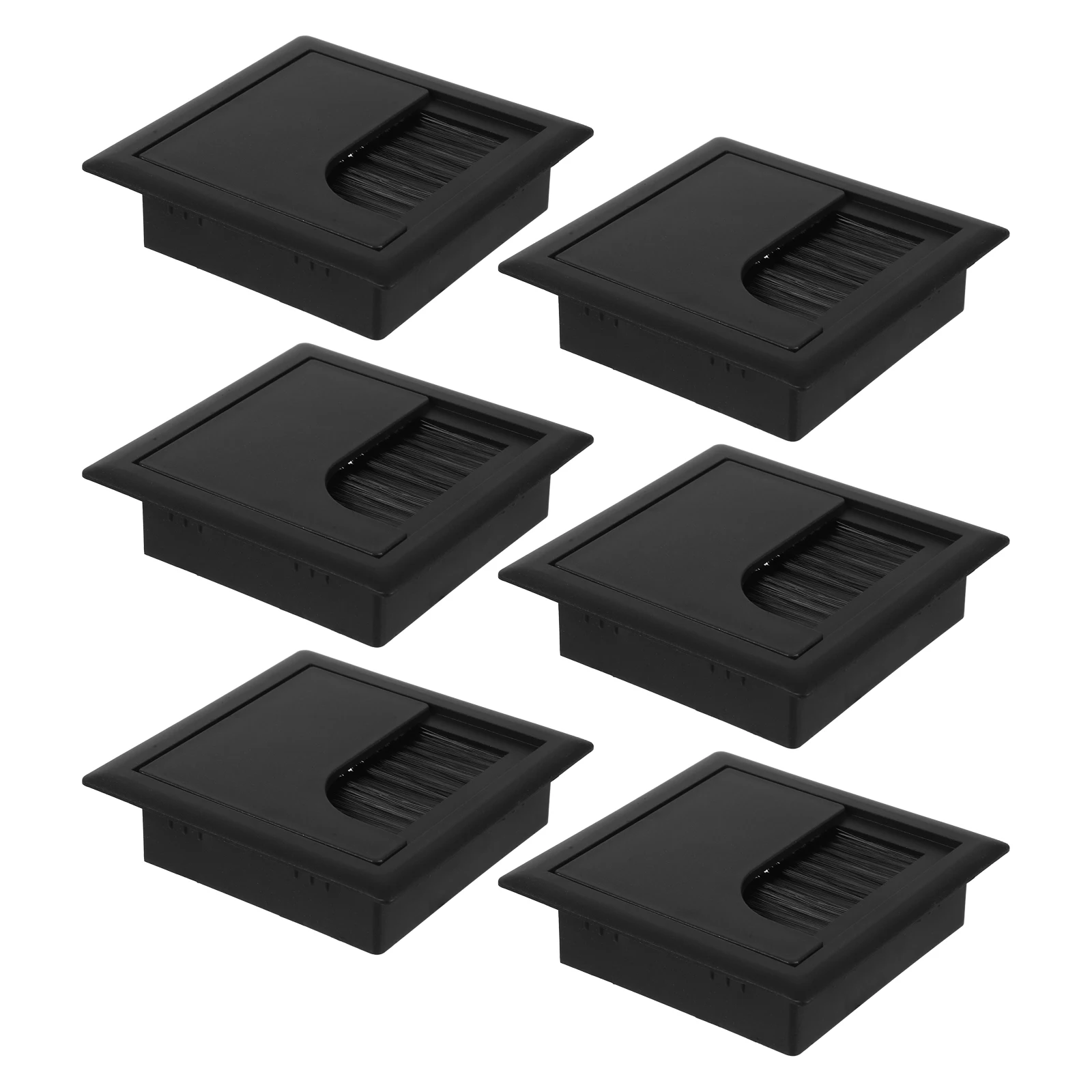 

6pcs Cable Hole Cover for Computer Desk ABS Plastic Square Grommets 80x80mm Wire Tidy Solution ganizers Desk Hole