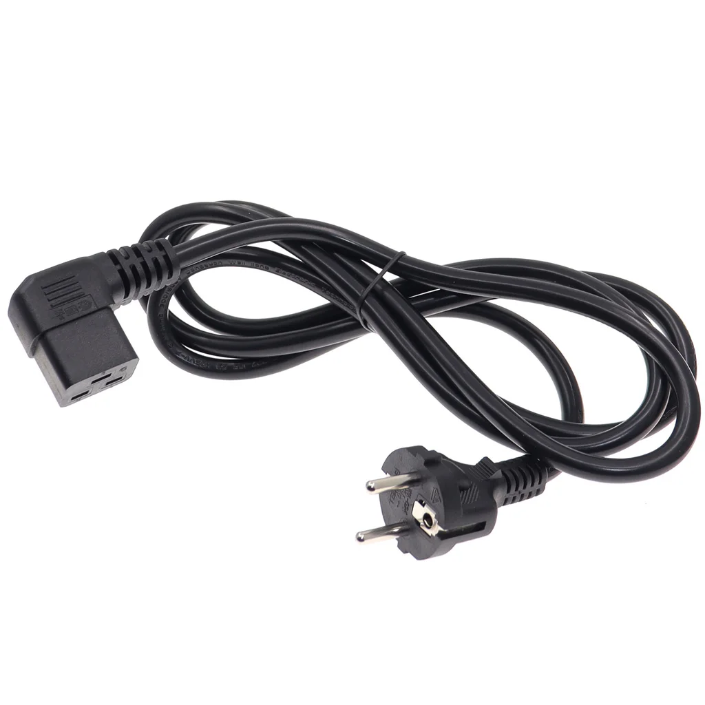 Right Angle C19 to Europe plug Power Cable for Server/PDU, Connected To C20 AC Power Cable Schuko Adapter L-shaped Lead Cord