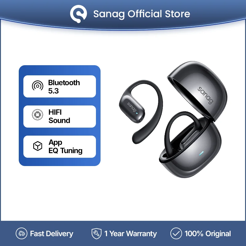 Наушники Sanag G30S Bluetooth 5,3, беспроводная Bluetooth-гарнитура, IPX5, наушники с управлением через приложение OWS, наушники с костной проводимостью