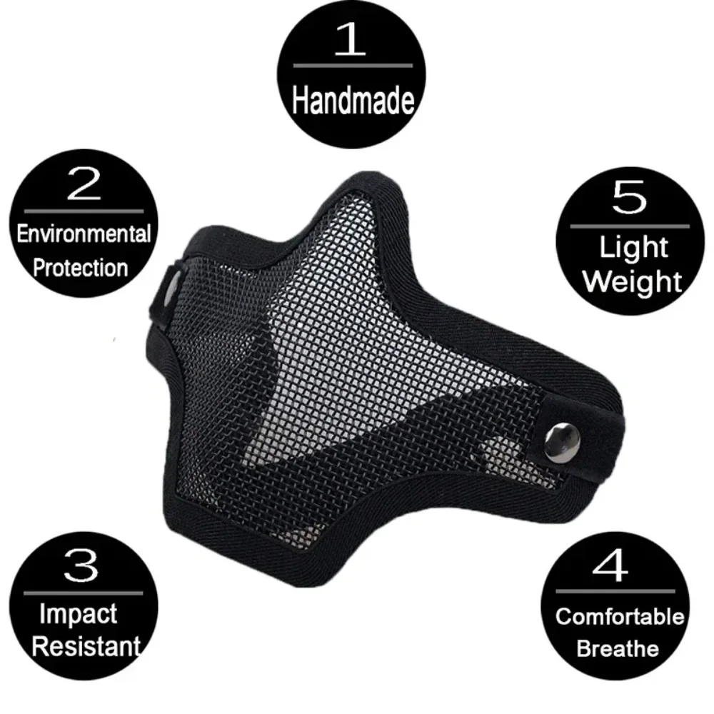 야외 사냥용 전술 에어소프트 마스크, 금속망 보호 마스크, BB 총 액세서리