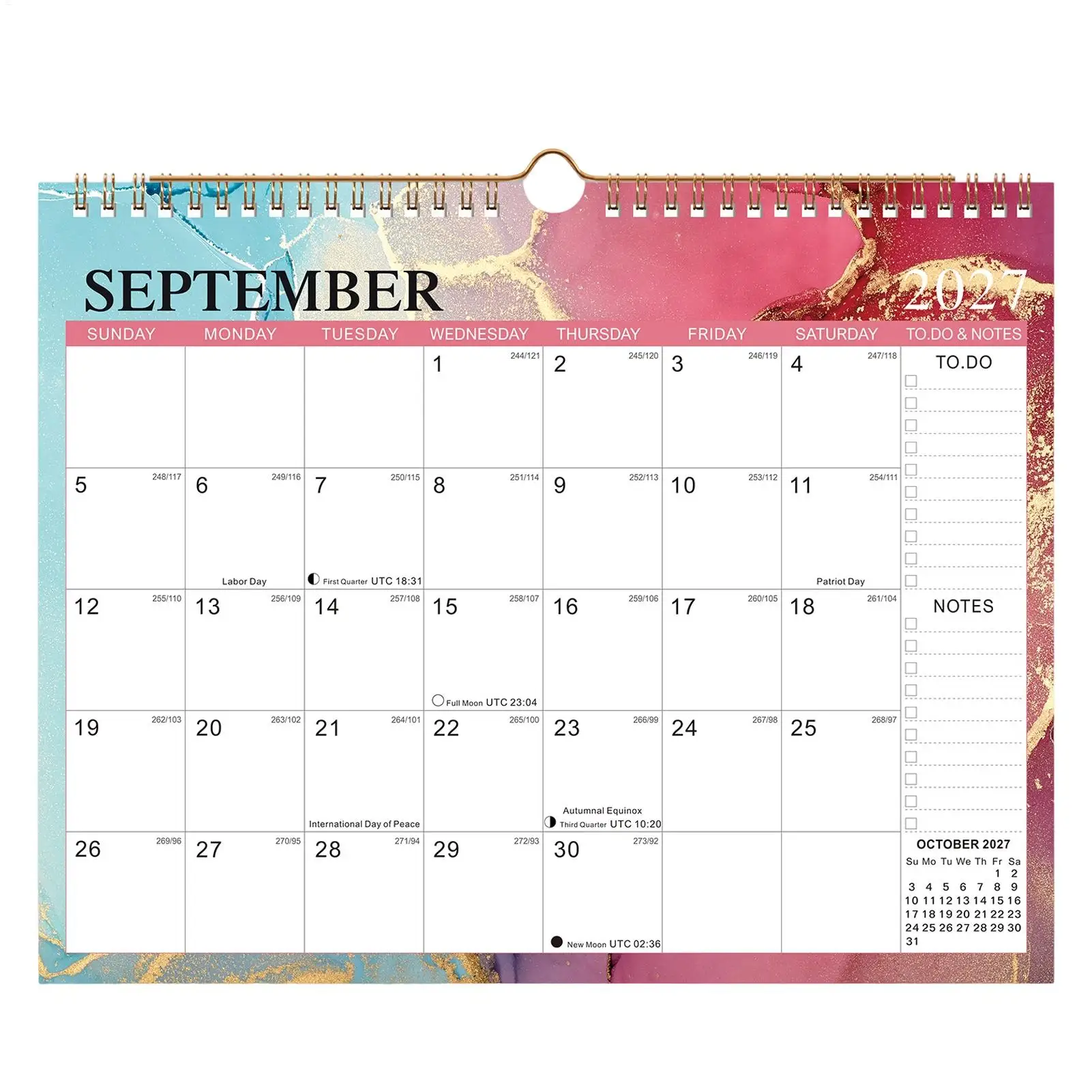 Wall Calendar 18 Months Jan 2027-Jun 2028, Monthly & Yearly Planner For Task Schedule, Home Office Study Wall Calendar