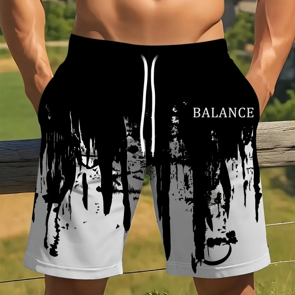 

Men's Casual Shorts with Trendy Abstract Print Comfortable Drawstring Waist for Daily Outdoor Wear