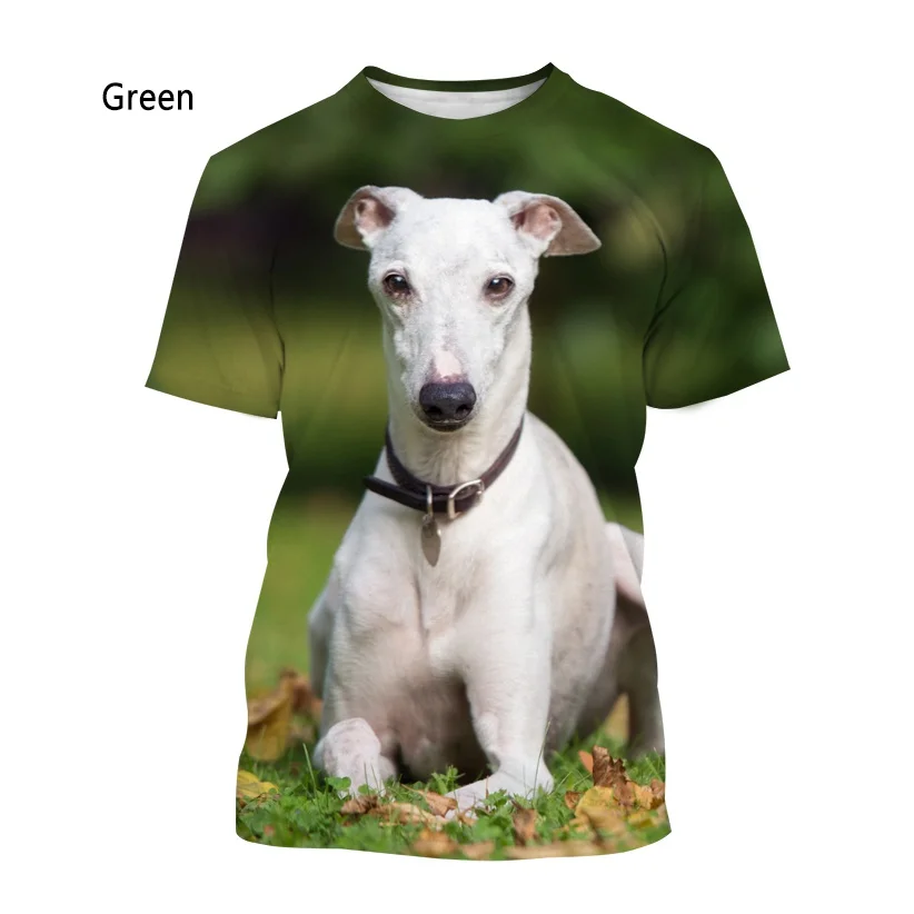 New Fashion Animal Greyhound 3D Printing T-shirt Men's and Women's Summer Casual Short-sleeved Round Neck Dog Shirt Tops