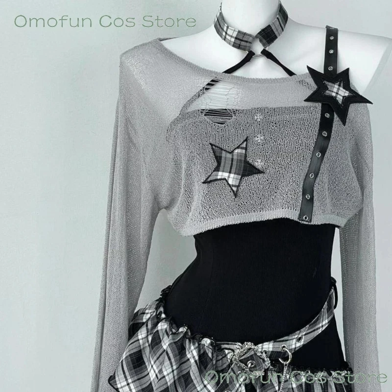 

s,3'g\7;Nana Osaki Fan Art Style Black Overshirt Asymmetrical Dress Punk Band Inspired Cinched-Waist Slim-Fit Women Ha4;b,7\k/8