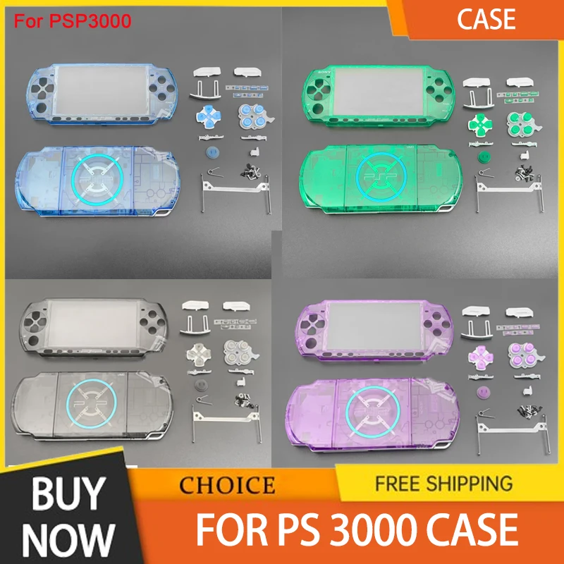 Carcaça de Substituição Transparente Completa para PSP3000 - Kit de Reparo DIY para Console