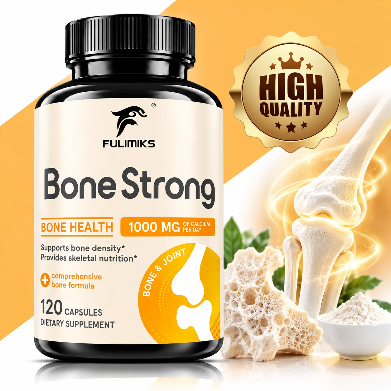Bone Strong Calcium Complex Capsules, Support Healthy Bone Density, Supply Skeletal Nutrition, Maintain Joint Comfort