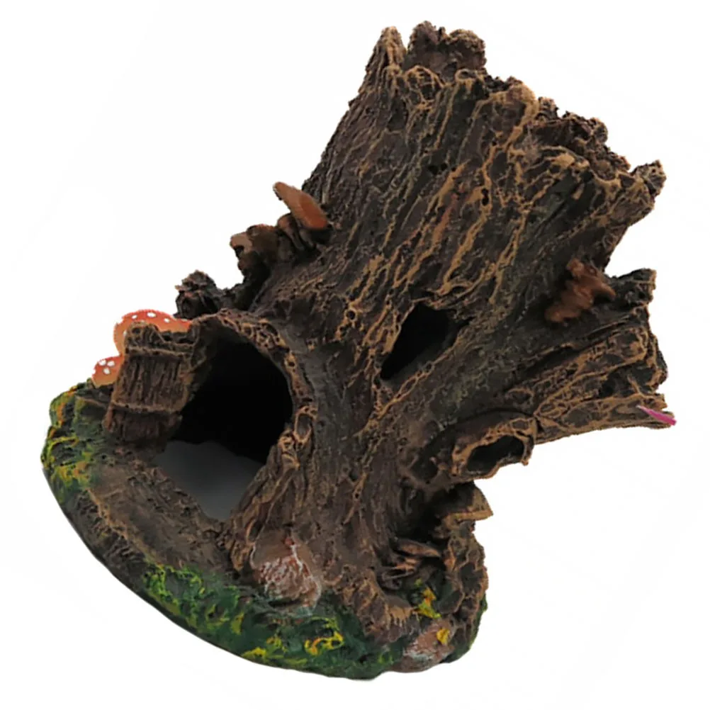 

Resin Tree Stump Aquarium Decor Fish Habitat Landscape Ornament Eco-Friendly Safe Non-Fading Realistic Shape Fish Habitat Decor