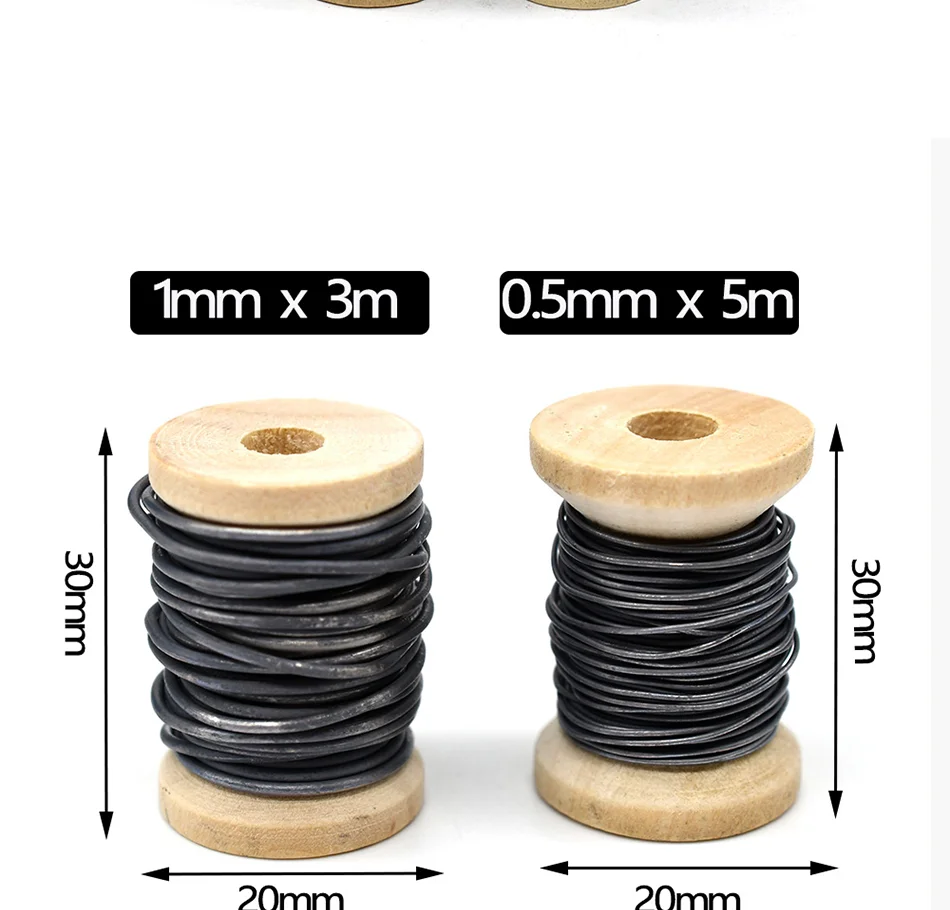 4 Rollen 0,5 mm/1 mm weiches, rundes Fliegenbinde-Bleidedrahtmaterial, Nymphen-Körperstreamer, gewichteter Faden – Detail 3