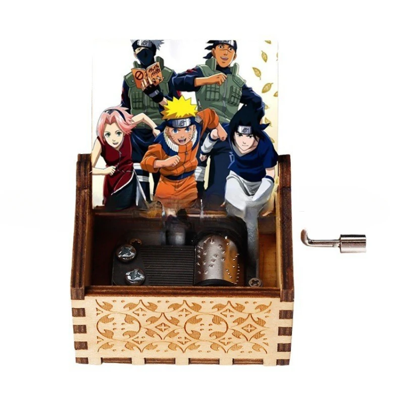 Naruto Wooden Music Box Ghost Exterminator Ninja UV Music Box Sky City Music Box Engraving Gift Ornament