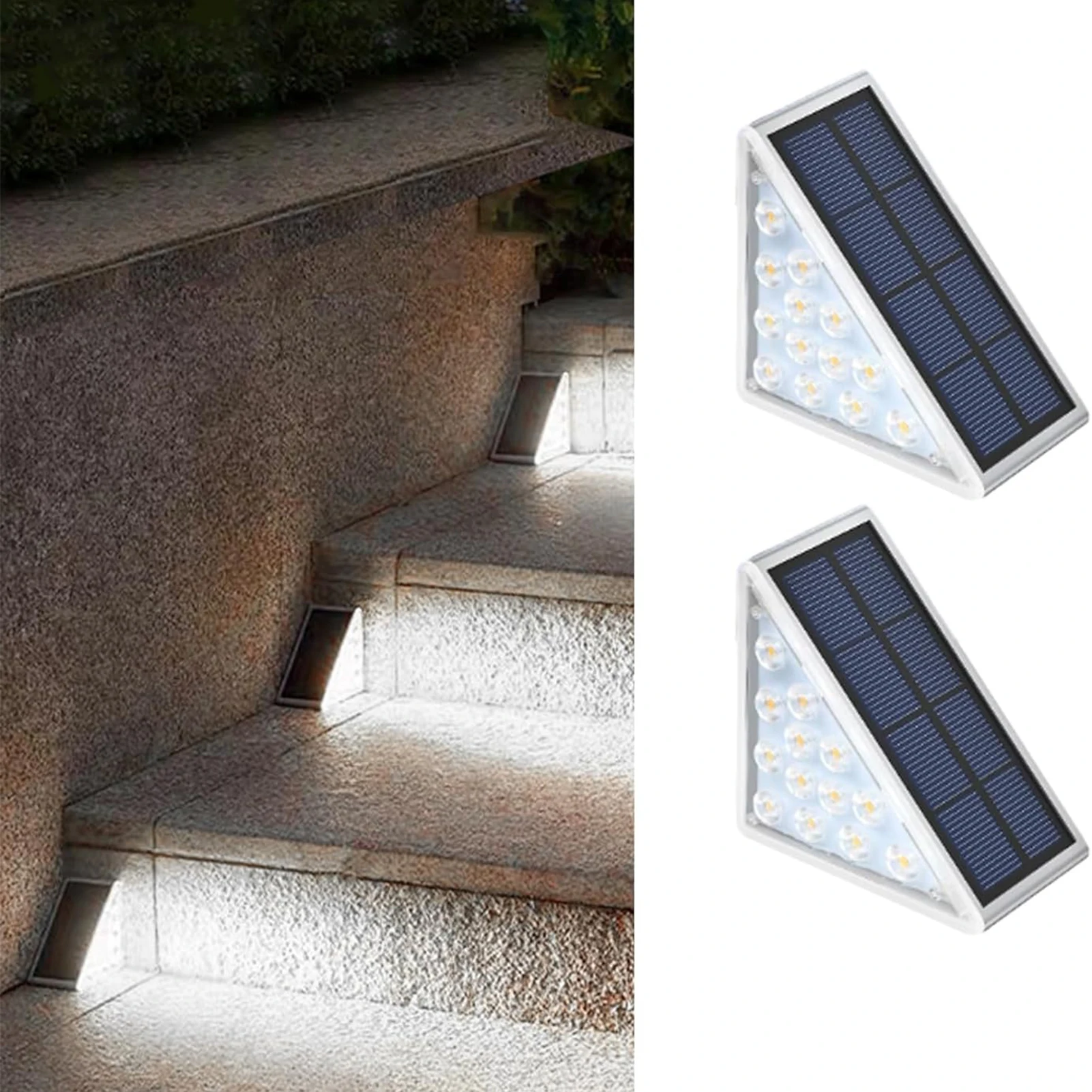 Outdoor Solar Power Stair Lights Instant Curb Appeal Solar Lights for Driveways Patios Fences