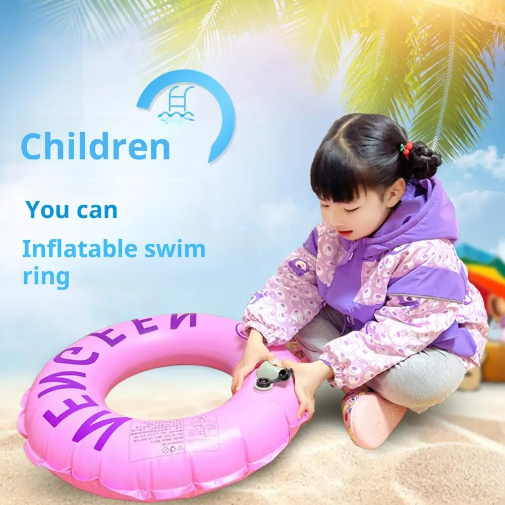 No Pump Needed Float Kids' Inflatable Swimming Ring Set for Beach Pool Parties Safe Flotation Toy for Water Sports for Vacation