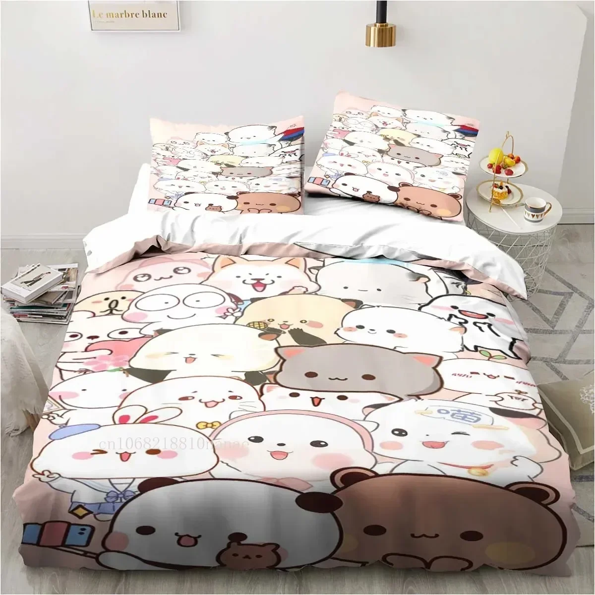 

Cute Bubu and Dudu Cartoon Print All Season Twin Bedding Set Comforter Set Bed Duvet Cover Double King Comforter Cover