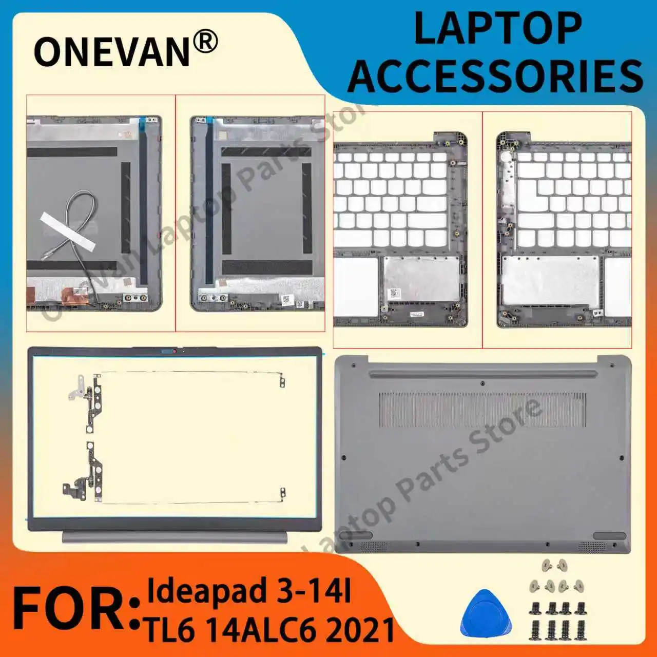 

New Housing Case For Ideapad 14s 3-14ITL6 14ALC6 2021 Parts 14inch Laptop LCD Back Cover Front Bezel Hinges Palmrest Bottom Case