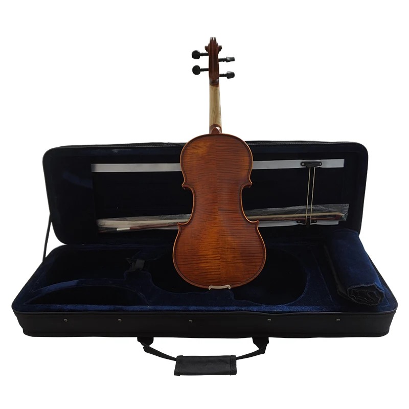 High Quality Handmade Stain 4/4 Ebony Accessories Solid Violin with Free case
