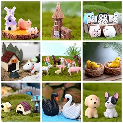 Animal Country Farm Fairy Garden Accessories Miniature Ornament Statue Figurines Landscape Bonsai Pot Dollhouse Terrarium Decor