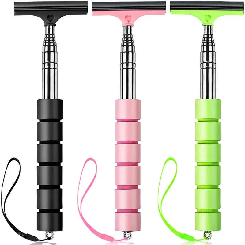 ممسحة مرآة الرؤية الخلفية للسيارة من الفولاذ المقاوم للصدأ مع رأس فرشاة قابل للسحب #1