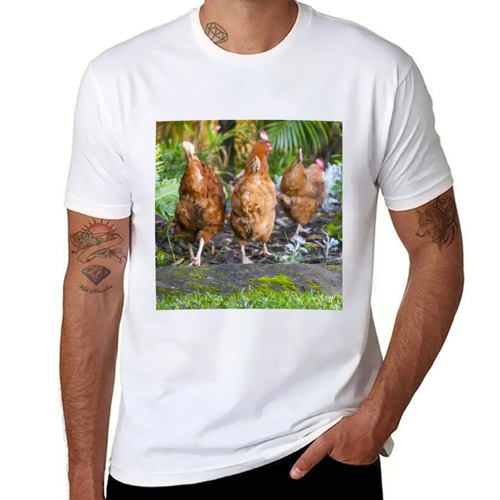 

Feather Friends Collection - Chicken Bottoms T-Shirt t shirt for man cotton tshirt 100% T-Shirt