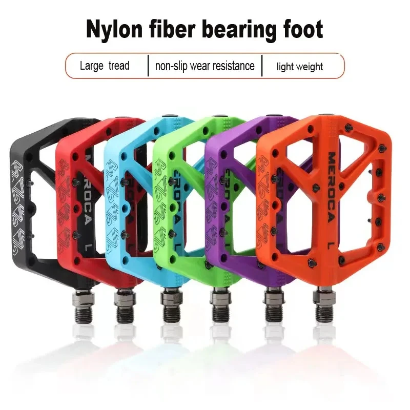 

Mountain Road Bike Flat Platform WaterProof Bicycle Pedals Non-Slip Parts Ultralight Bike Pedal Nylon Fiber Bearing Pedal