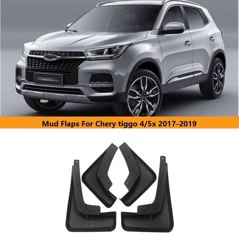 

4 pcs Car Molded Mud Flaps For Chery tiggo 4tiggo 5x 2017 2018 2019 Splash Guards Mudguards Mudflap Car Accessories