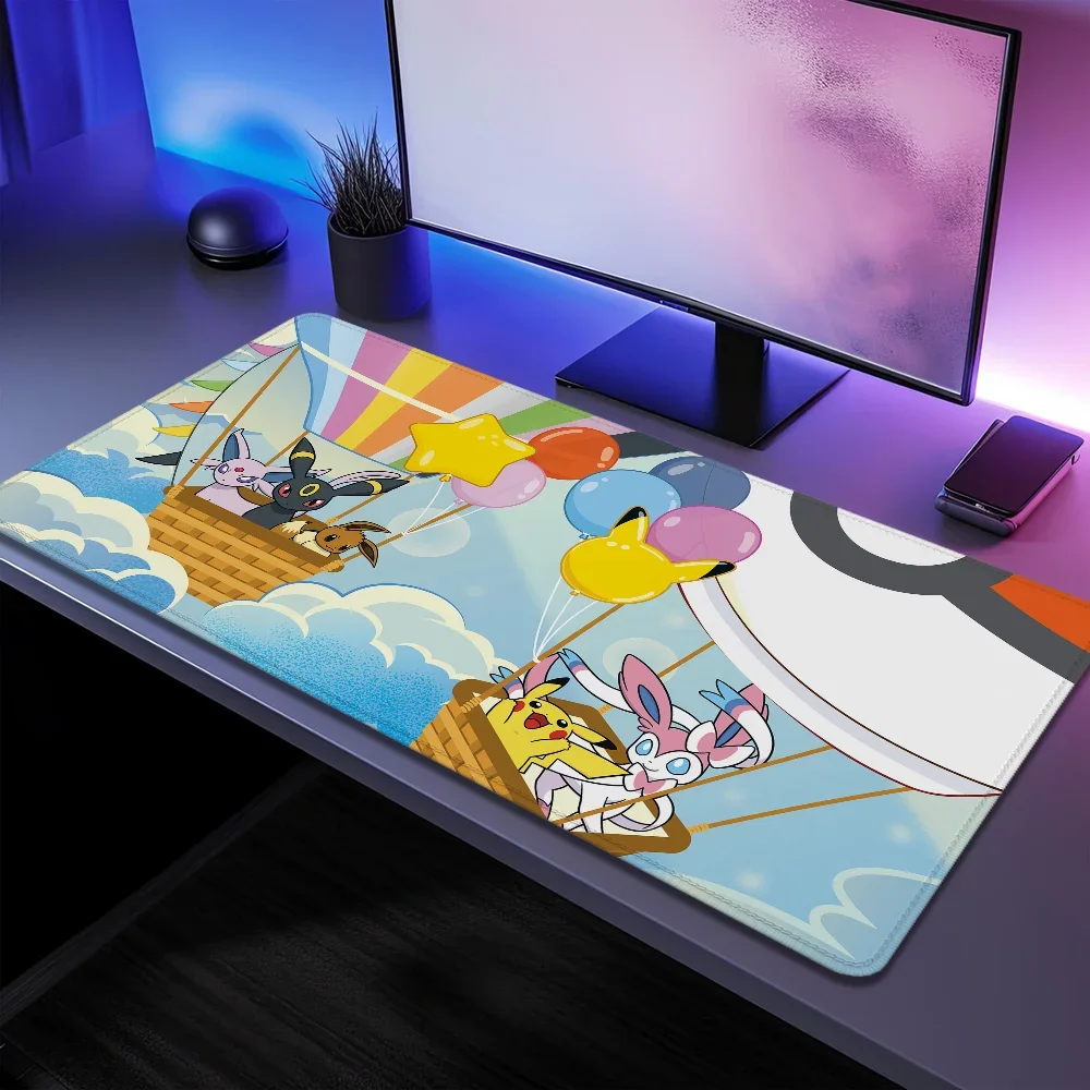 

Cartoon Pokemon Large Leather Mouse Pad Desk Mat Boys Gamer Mousepad Anime Non-slip Gaming Pc Setup Accessories Deskmat Extended