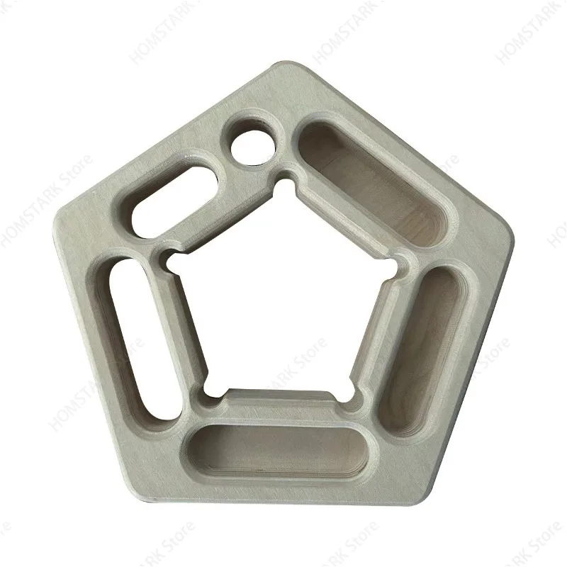 Pentagonal Birch Wood Climbing Fingerboard, Portable Hangboard for Finger Strength Training & Pull‑Up Climbing Exercise