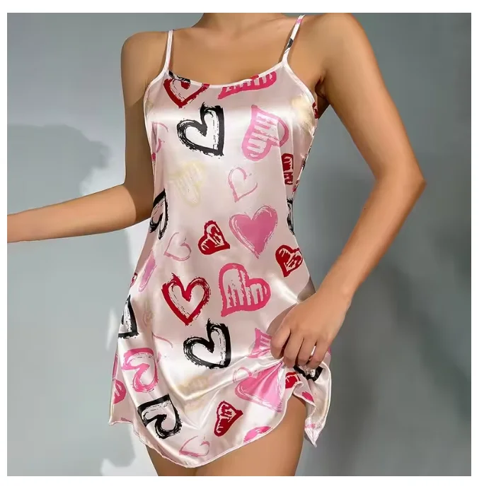 Women Sexy Satin Slip Nightdress with Cross Strappy Backless Design Comfortable Sleepwear and Dress for a Luxurious Night's Rest