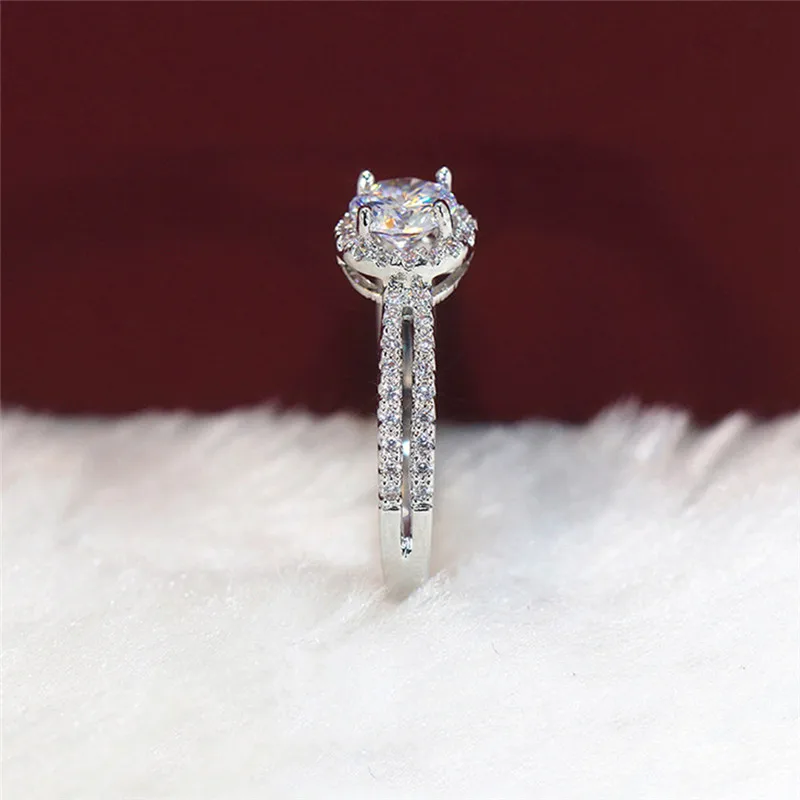 

Wedding Ring For Women White AAA Cubic Zirconia Lady Anniversary Gift Jewelry
