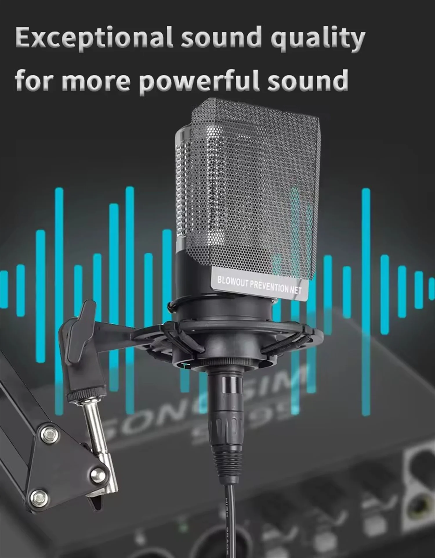 

GAM-ZX60 High Fidelity Recording Sound Quality Interview Microphone Condenser Microphone With Pop Filter XLR For Studio