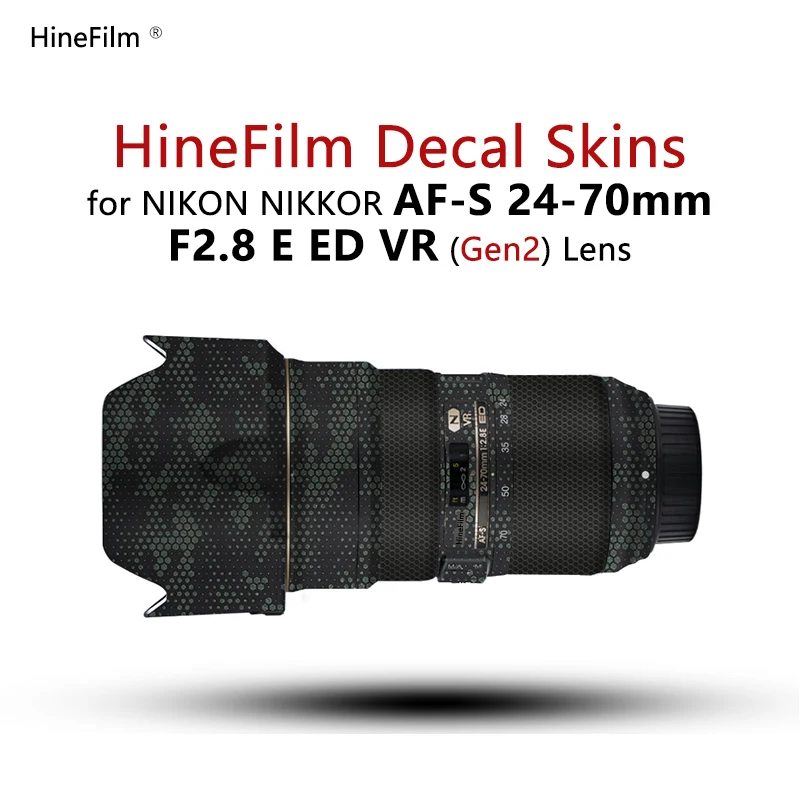 

Hinefilm Skin for Nikon AFS 2470 F2.8 E Lens Sticker for AF-S Nikkor 24-70mm f/2.8E ED VR Lens Skin 24-70 f2.8E Lens Wrap Cover