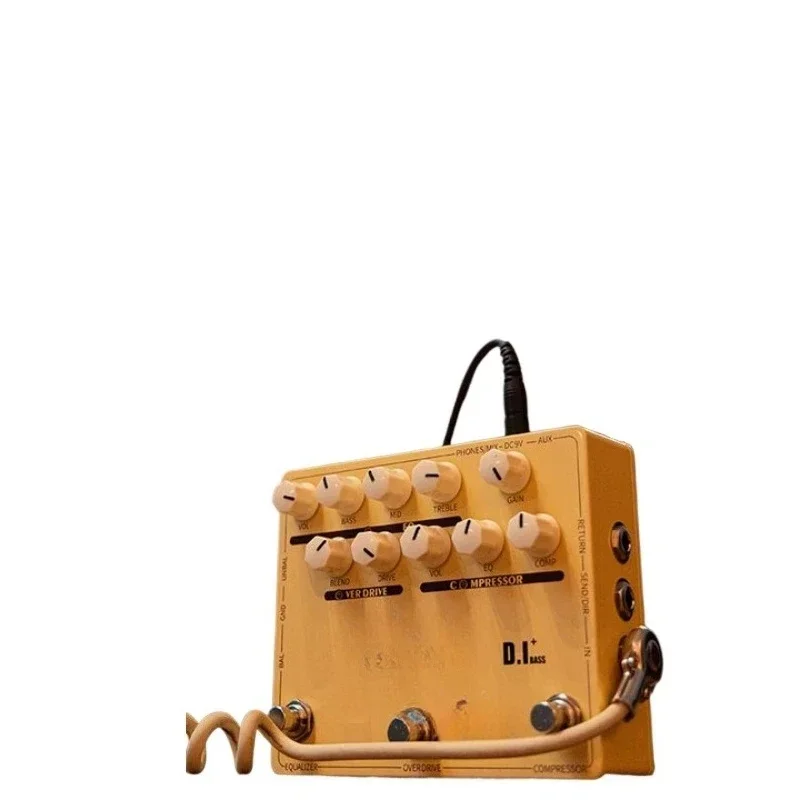 Electric bass DI box integrated single-block effect device box simulation, milky white