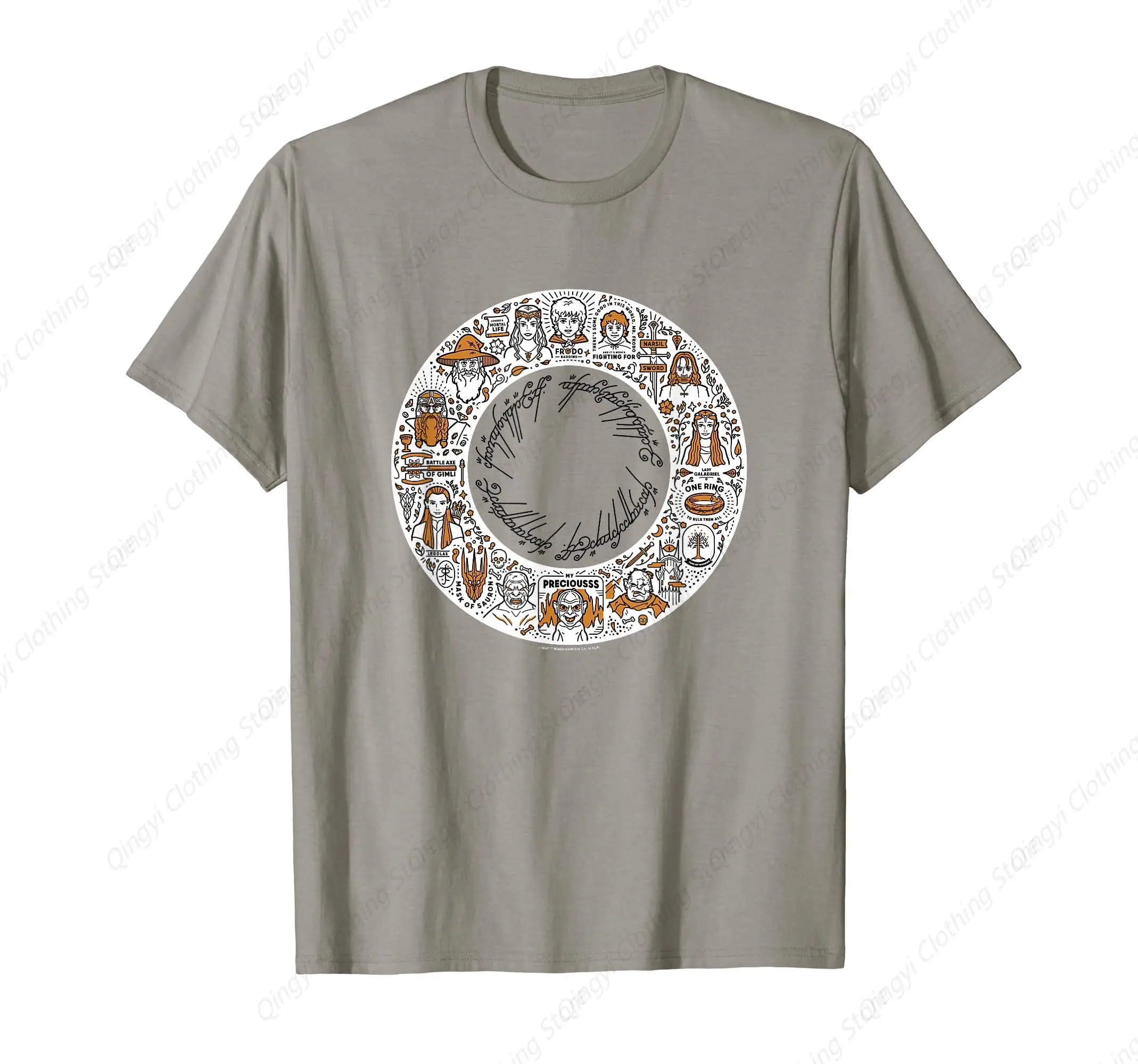 

The Lord of the Rings Fellowship Ring Vintage Icons Collage T-Shirt