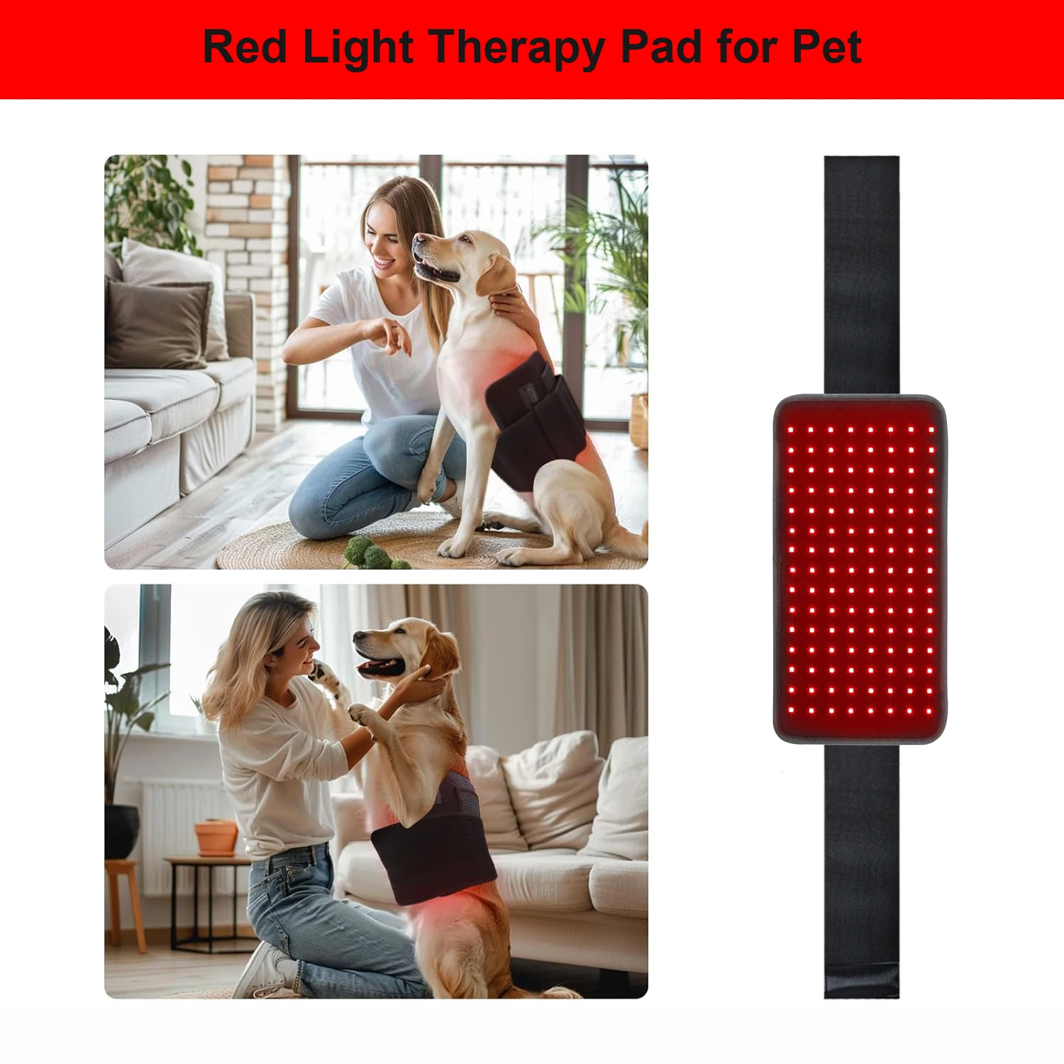 LOVTRAVEL 120pcs LEDs Red Light Therapy Pad 660nm&850nm Near Infrared Light Therapy Heating Pad for Body Home Relaxation Device