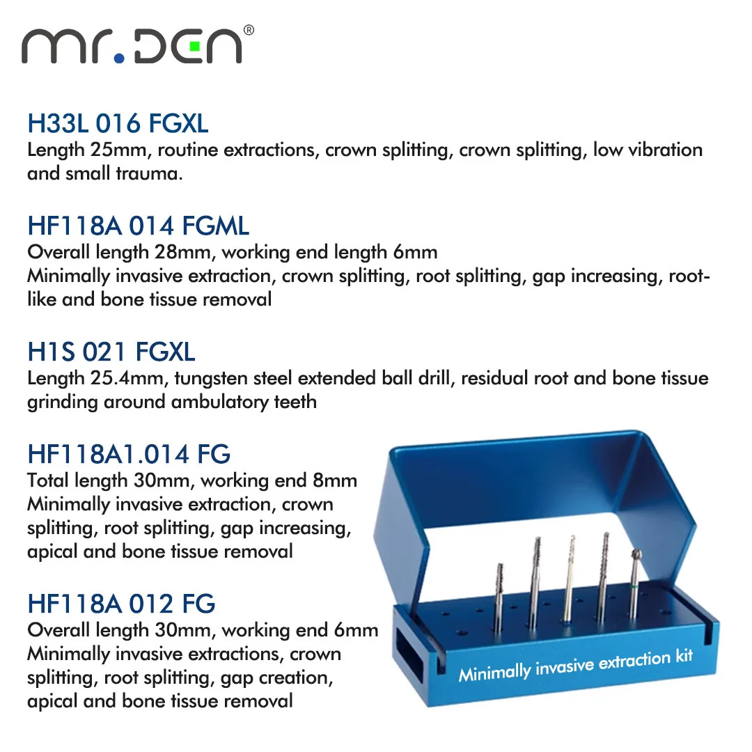 OKo DENT Tungsten Steel Bur Minimally Invasive Impacted Tooth Extraction Root Splitting Dental Surgical Drill German Made