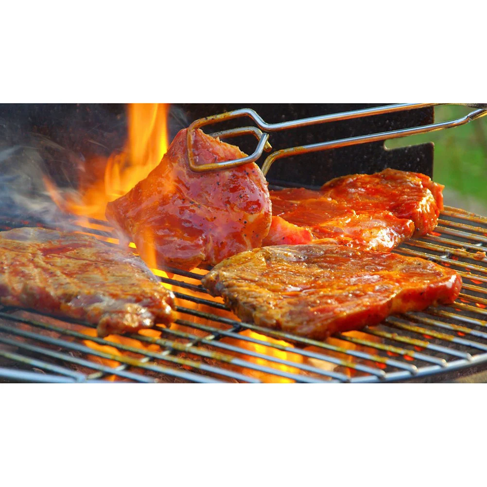 

2Pcs Barbecue Tongs Outdoor Camping Pliers Heavy Duty Portable Kitchen Tool for Picnic Grill Cookout Travel Black