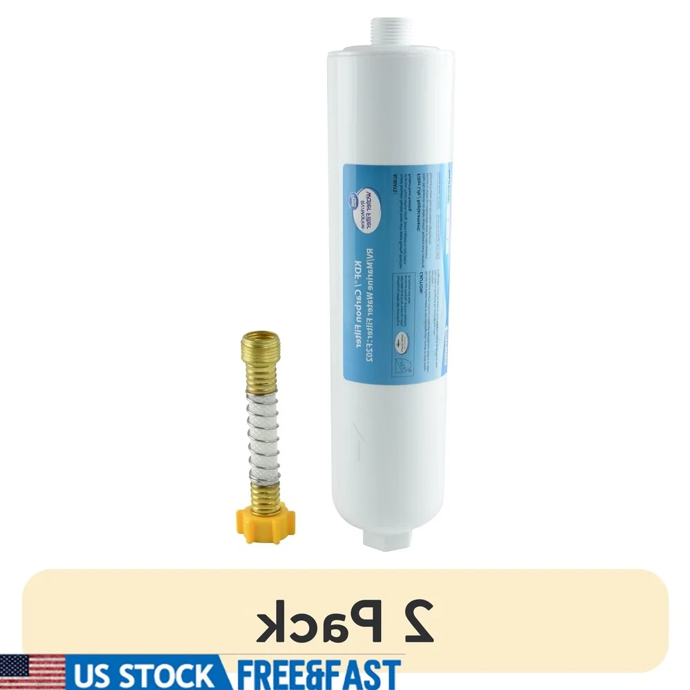 

XL 2-пакетный фильтр для воды для автофургонов, гибкий шланг, активированный уголь, хлор, снижение запаха, защита от бактерий, сертифицированная NSF фильтрация