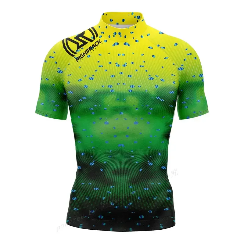 Camicia da Surf a maniche corte da uomo calda Champion Lycra Rashguard RIGHTTRACK per Surf Sportswear Beach UV Swimwear UPF50 Clothes