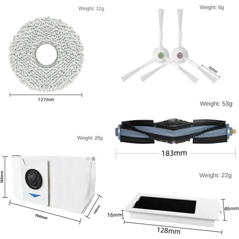 Kit de accesorios de 20 piezas para Robot aspirador Ecovacs Deebot T20 PRO /T20 MAX/ T20 PRO PLUS/ T20 MAX PLUS / X1/ T10