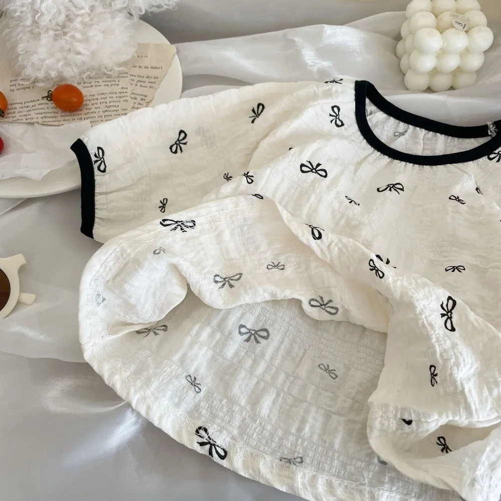 Pure Cotton Children Sleepwear Sets Two-piece Set Medium Long Sleeve Home Clothes Shirt Pant Soft Breathable Loungewear