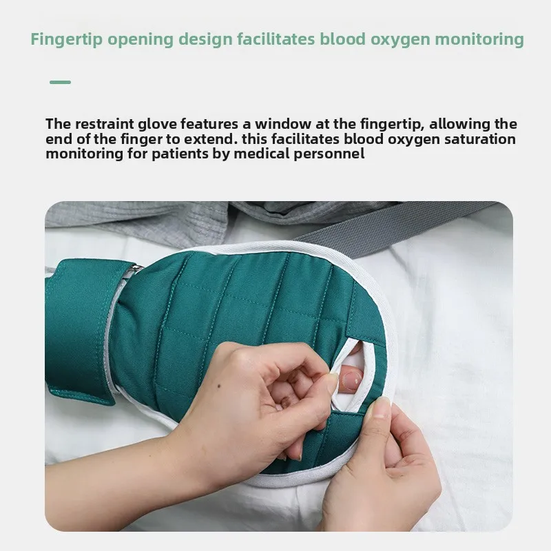 Breathable Anti-scratch Glove Detachable Patient Safety Restraint Glove Adjustable Fastening Strap Control Leg Decompression Pad