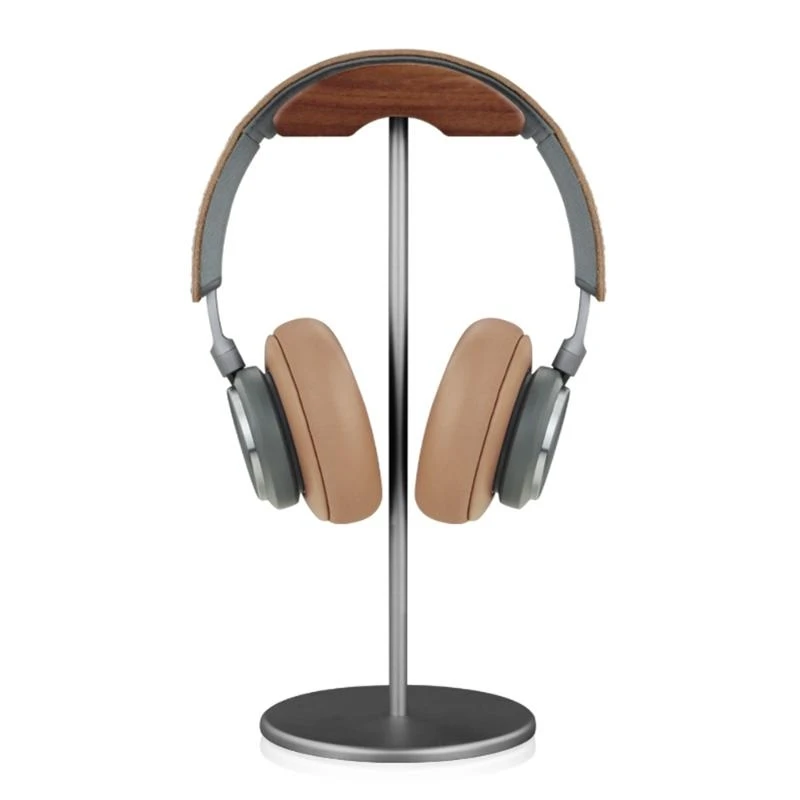 

5asd Wooden Headset Holder Universal Earphone Hanger Metal Holder for Gaming Headsets & DJ Headphones Desktop