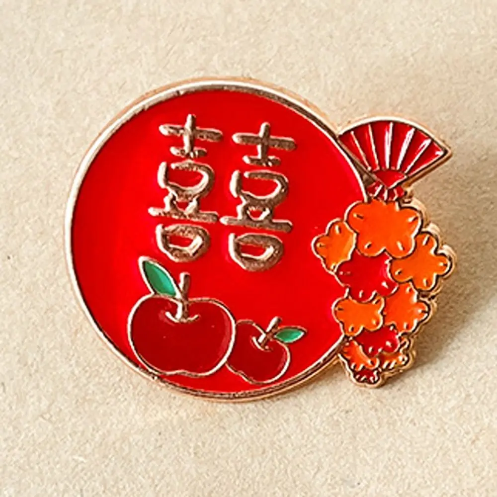 Shirt Pin Chinese Style New Year Brooch Luck Blessing 2024 Year Badge Red Rich Cartoon Pin Brooch 2024 Spring Festival