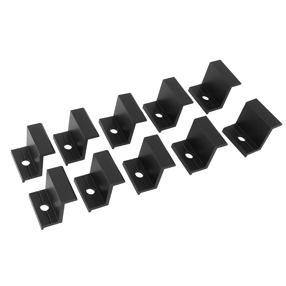 10Pcs End Clamp Spare Parts Accessories Aluminum Alloy PV Racking Solar Panel 30mm/32mm/35mm/40mm Assembly Black Mount Brand New