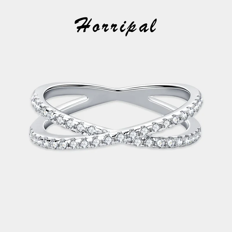 

New Moissanite Ring for Women D VVS1 S925 Sterling Silver Plated 18K White Gold Promise Rings with GRA Certificate Fashion Band